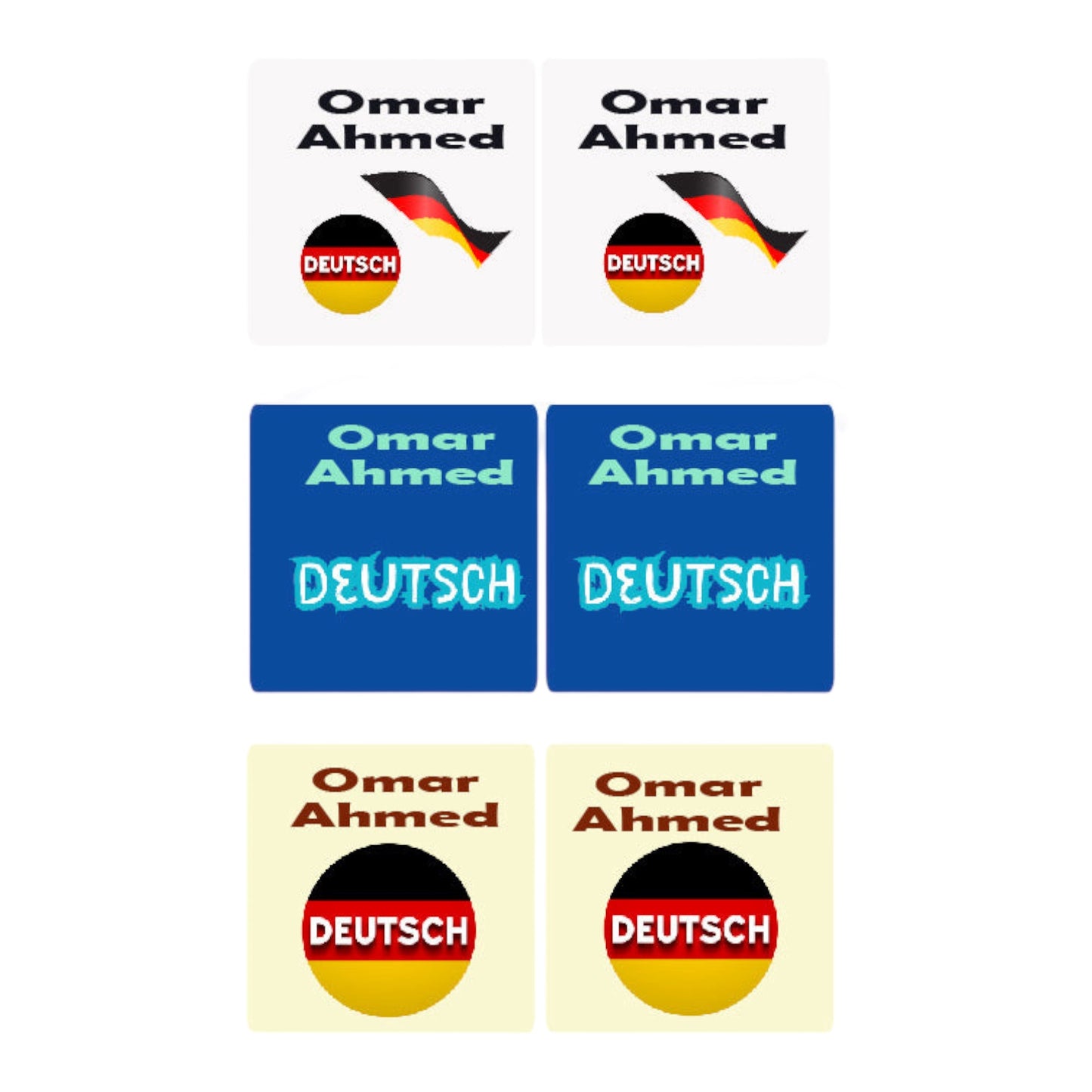 Subject Name Tag DEUTSCH