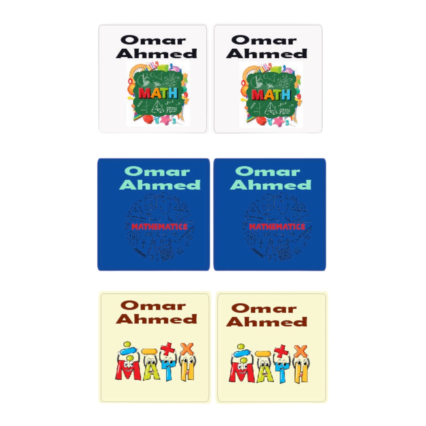 Subject Name Tag MATH – Elite Stationery El Sahhar