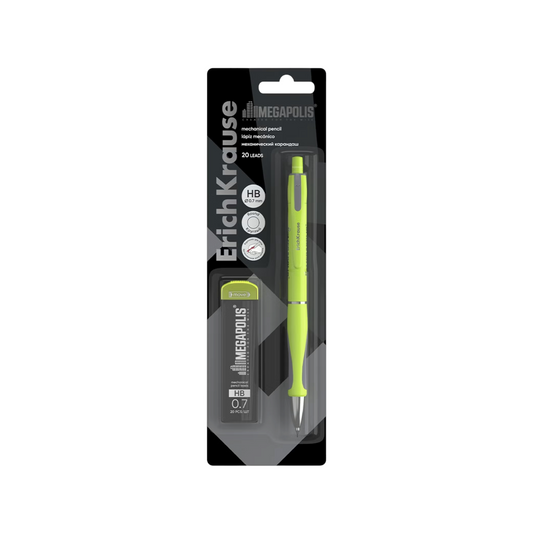 Erich Krause 0.7mm HB Mechanical Pencils Set with 20 Leads in Blister