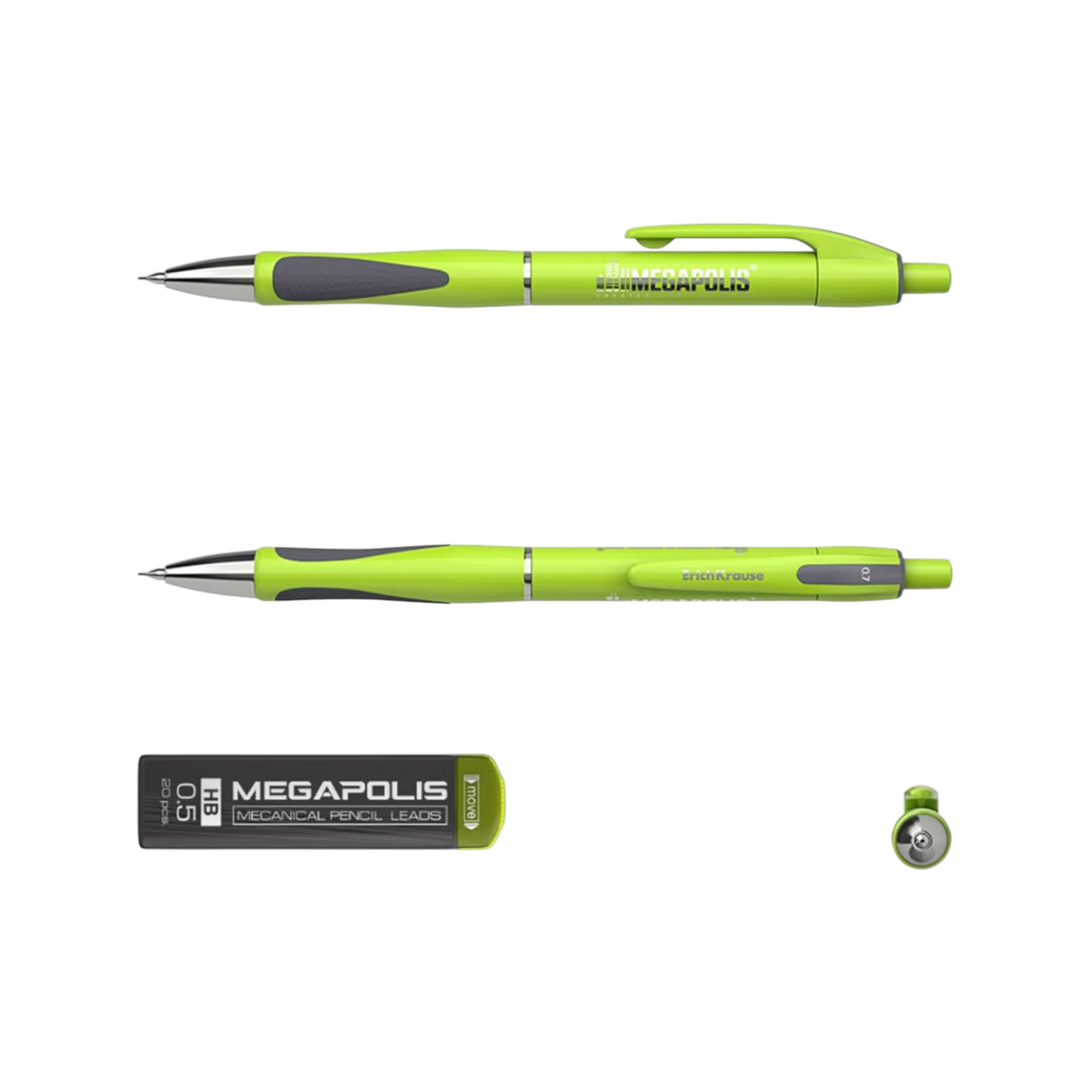 Erich Krause 0.7mm HB Mechanical Pencils Set with 20 Leads in Blister