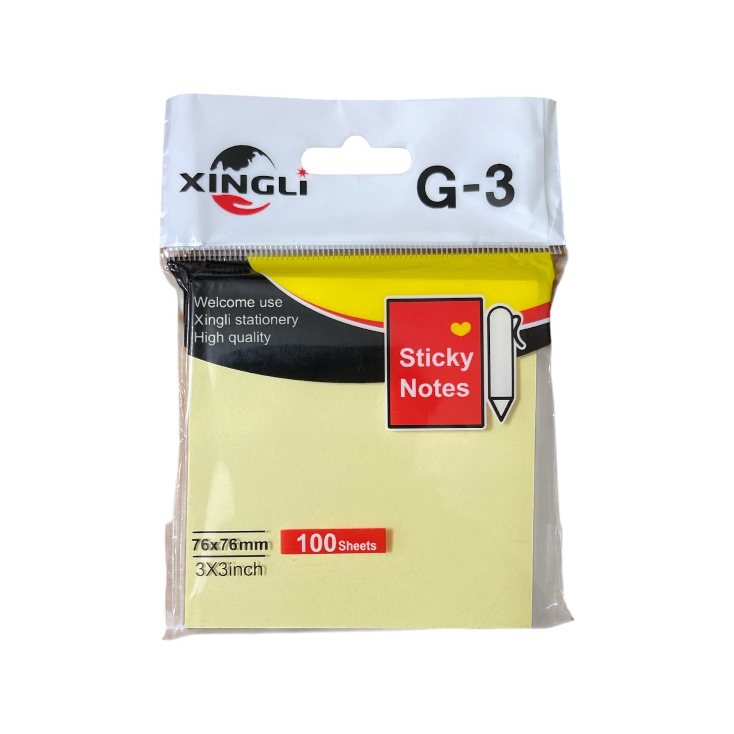 XING LI Sticky Note 100 Sheets, 76x76 MM - Yellow G-3