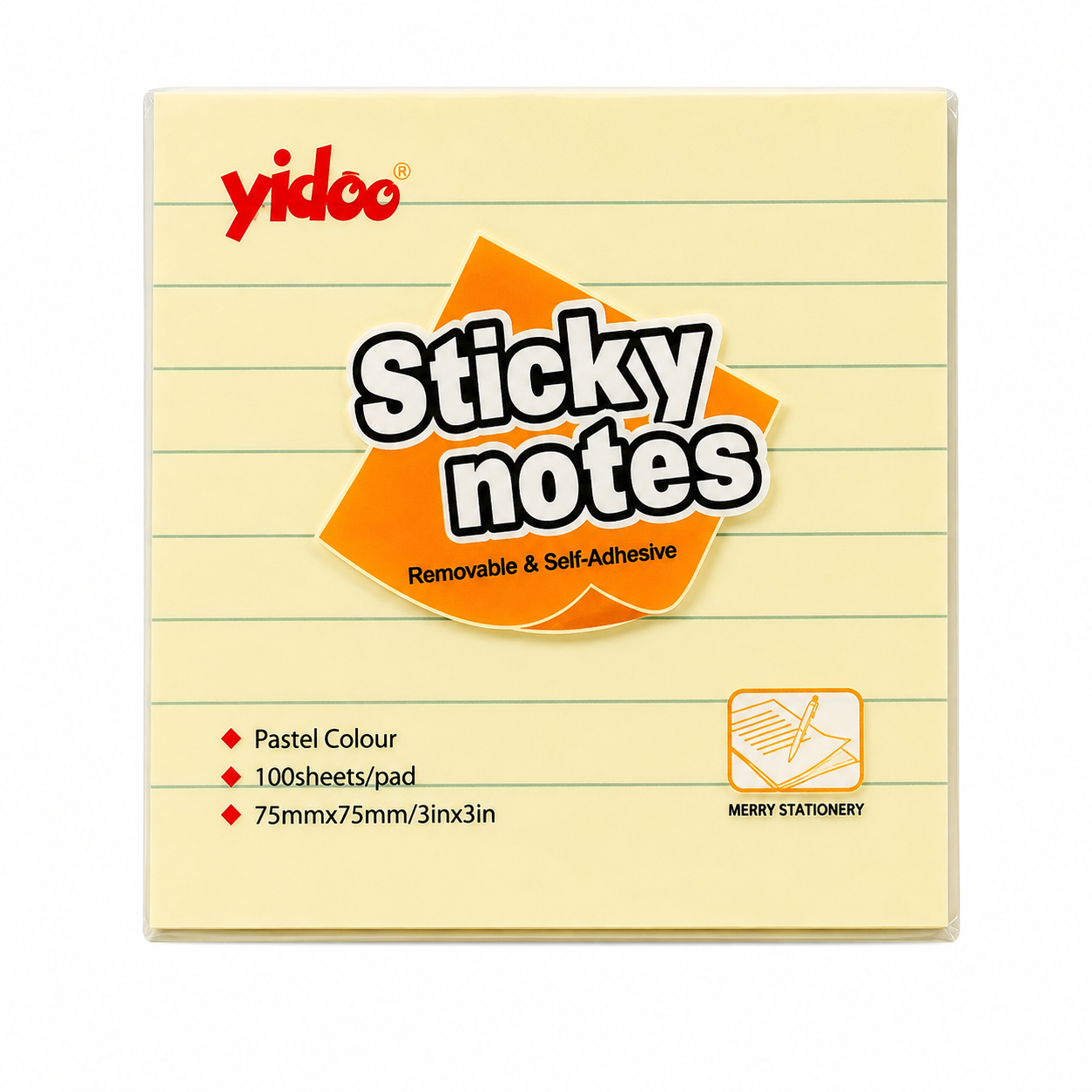 Yidoo Sticky Notes, Pastel Color, 75x75mm, 100 Sheets