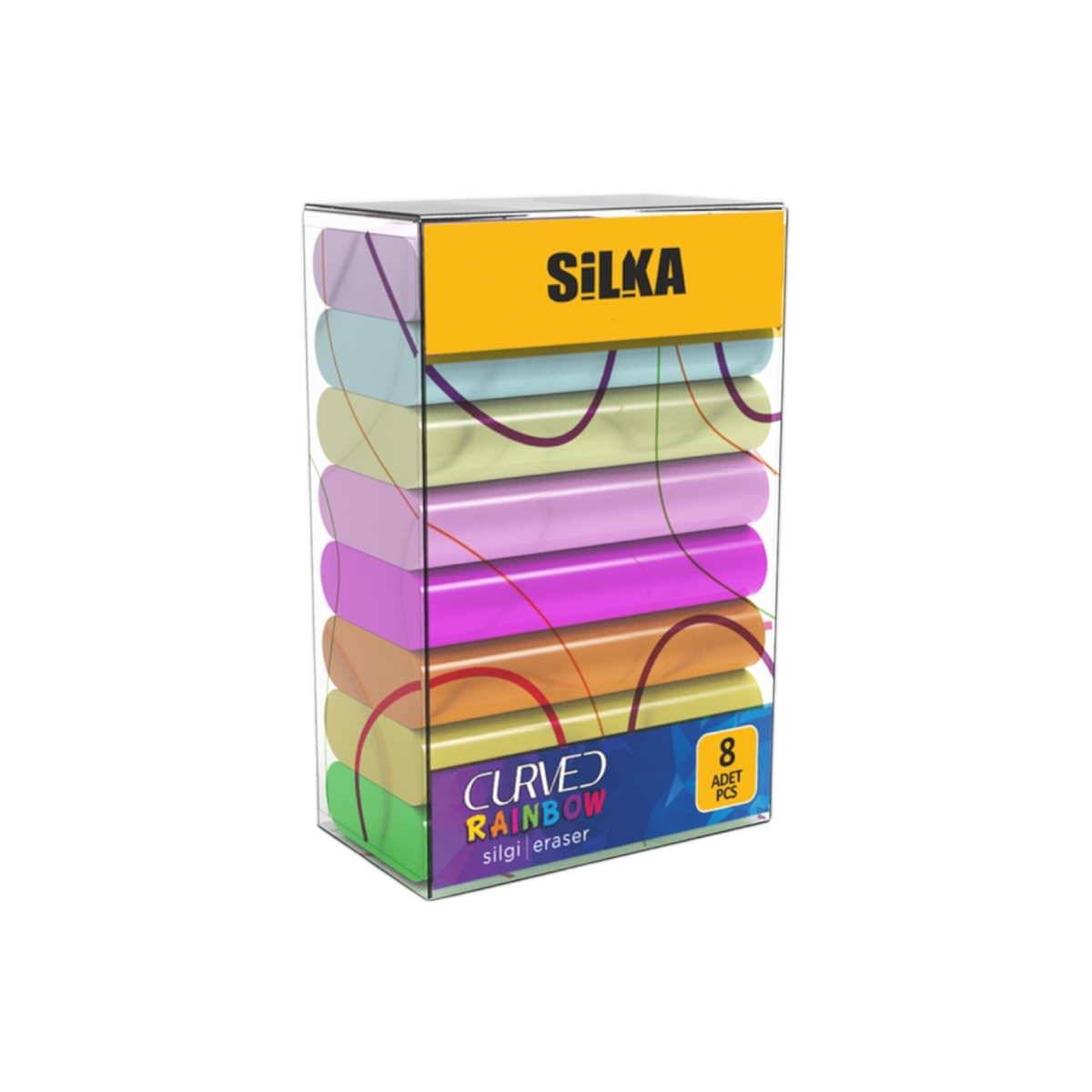 Silka Sg 51 RAINBOW eraser – Set of 8 pieces -8 Colors