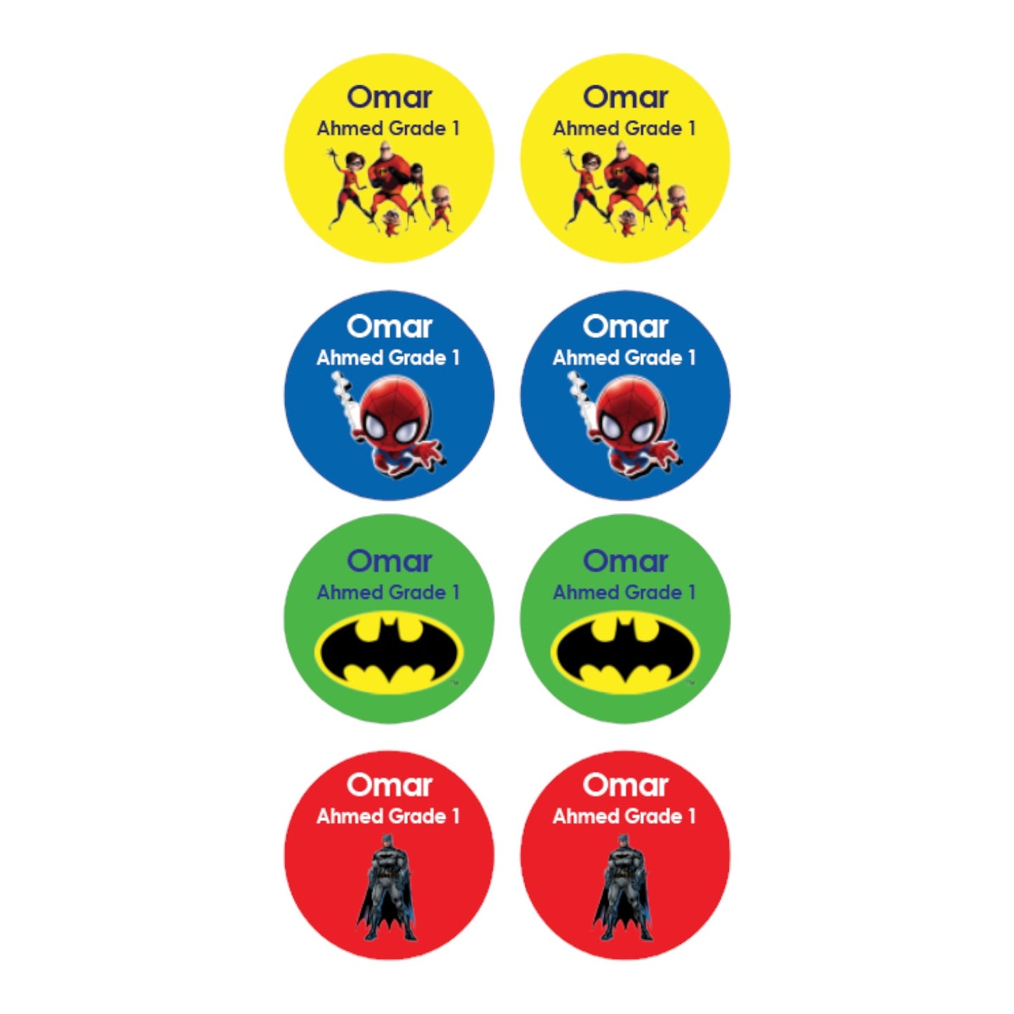 Super Heroes Name Tag