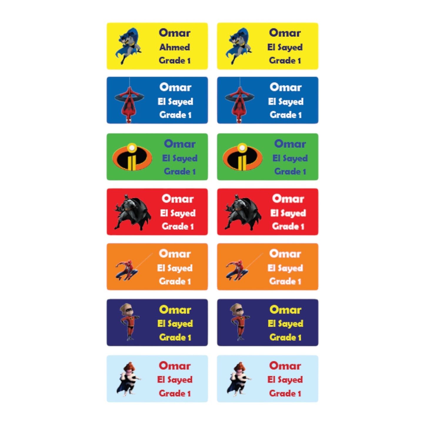 Super Heroes Name Tag