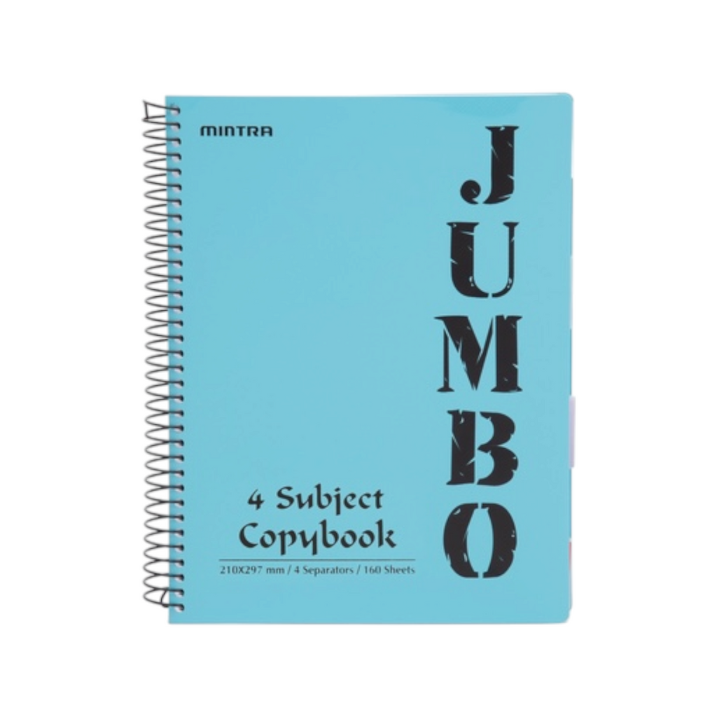 Mintra Jumbo Spiral Notebook 4 Subjects 160 Sheets A4