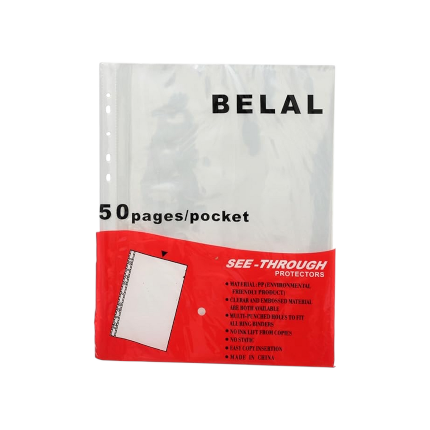 Belal 1190 Transparent Pocket File High Quality A4 50Pages