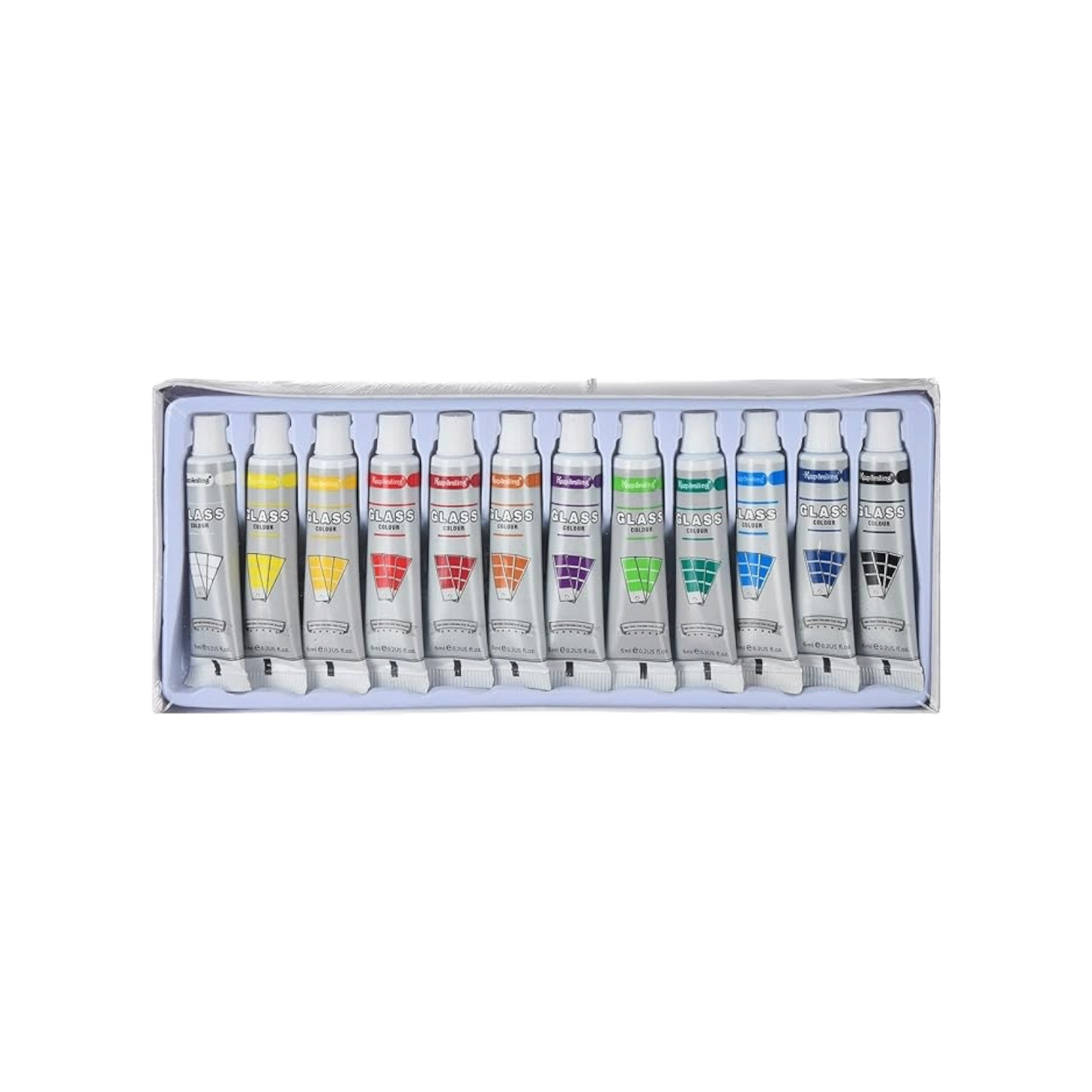 Glass Tube Paints set 12 colors, 6m
