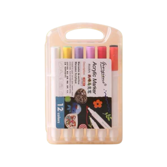 12 Colors Acrylic Paint Markers Pens Set Giorgione