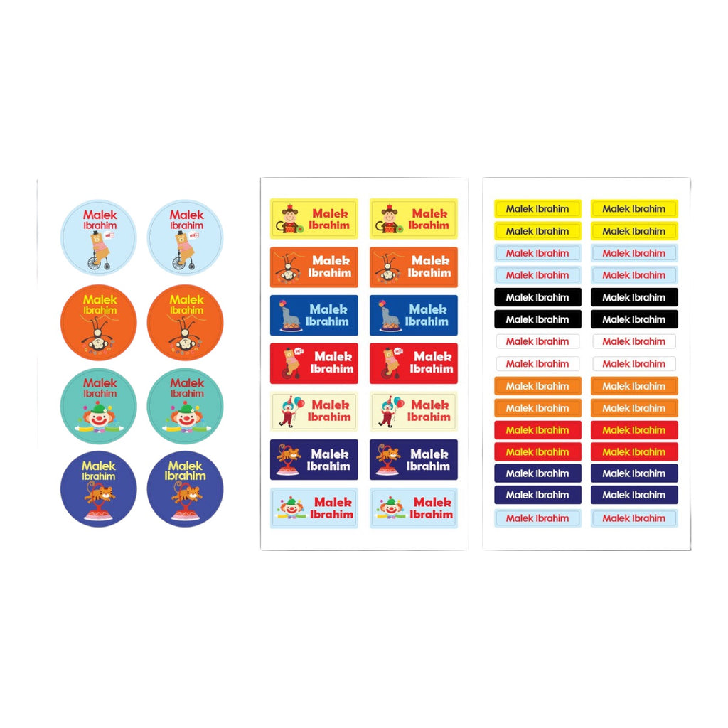Circus Name Tag Stickers