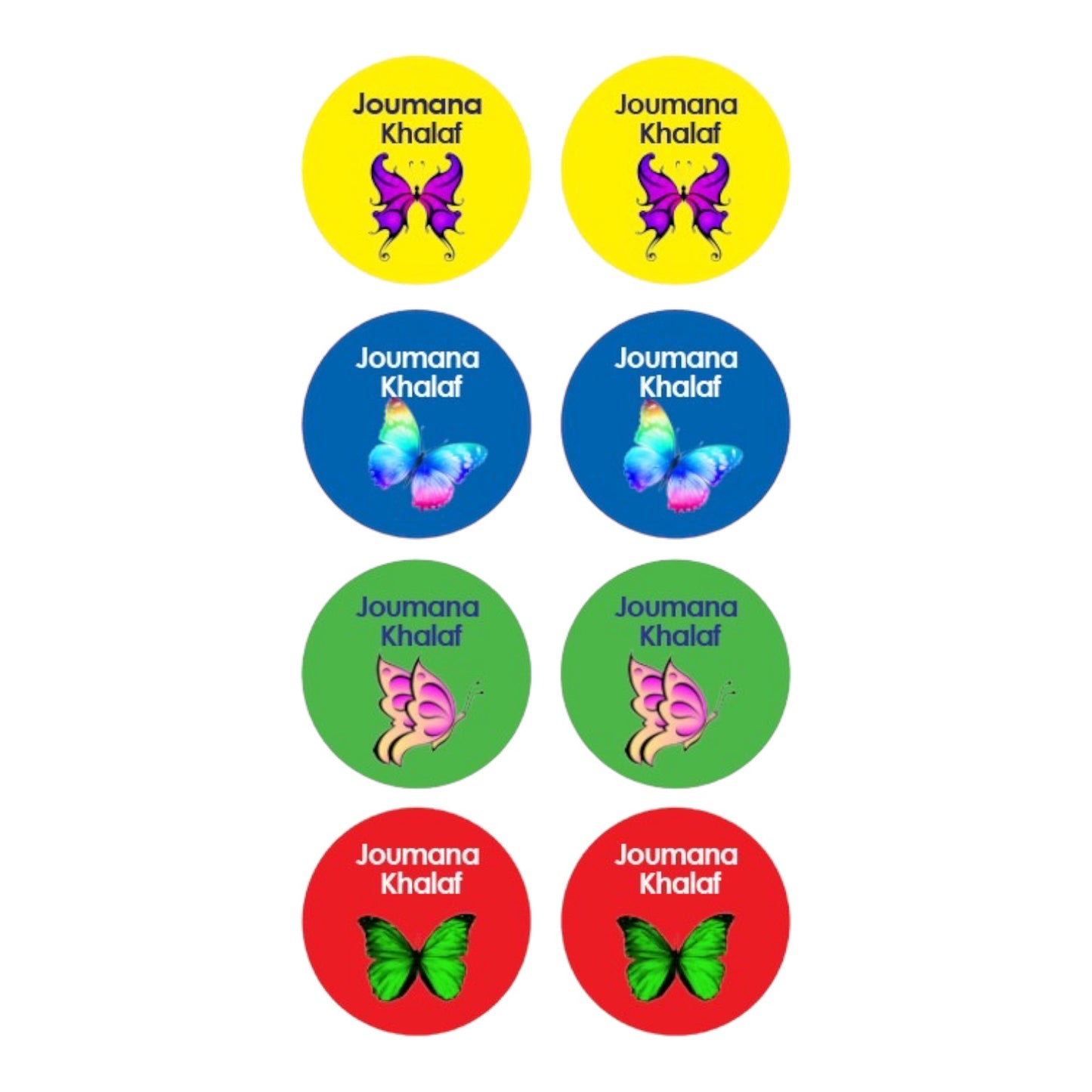 Butterflies Name Tag