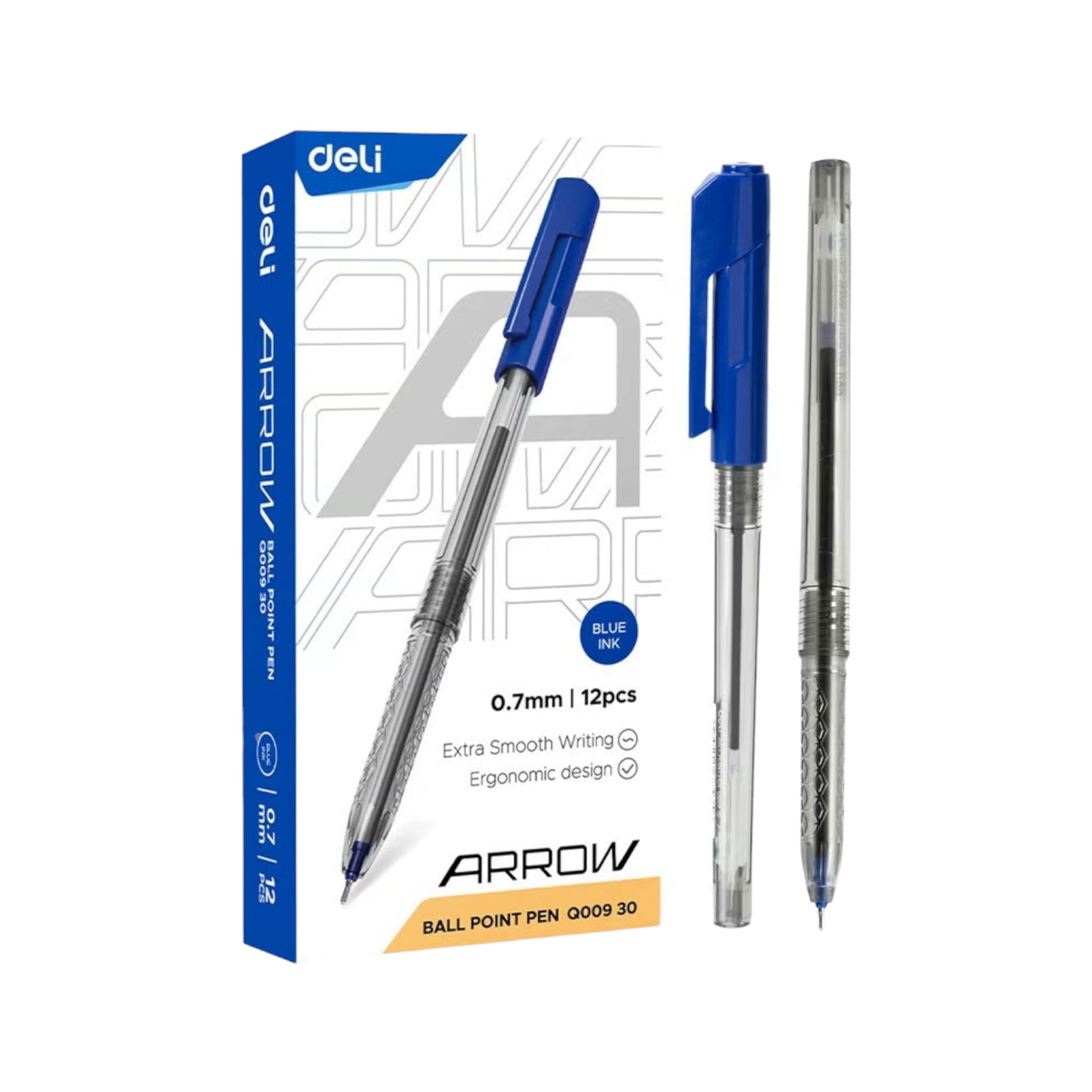 Deli Arrow Ball Point Pen Set 0.7mm Q00930 Blue