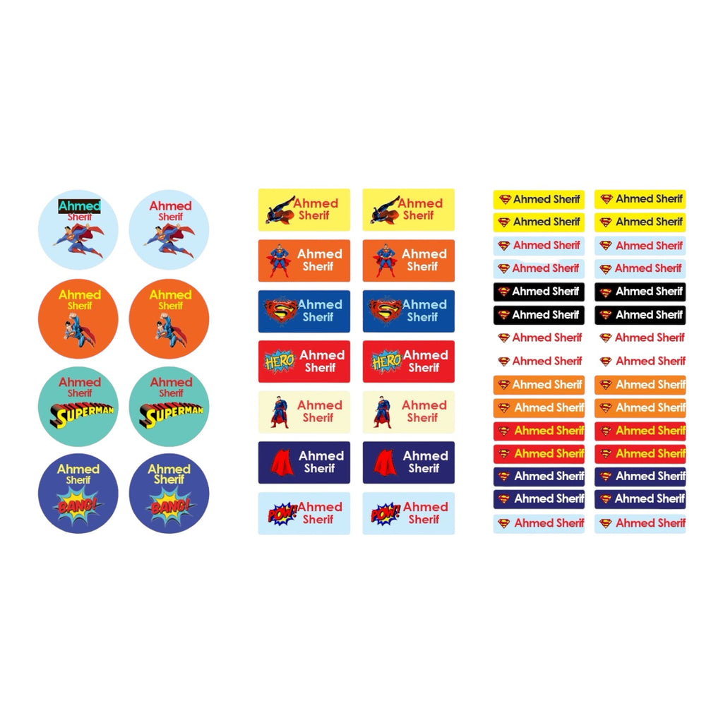 Superman Name Tag Stickers