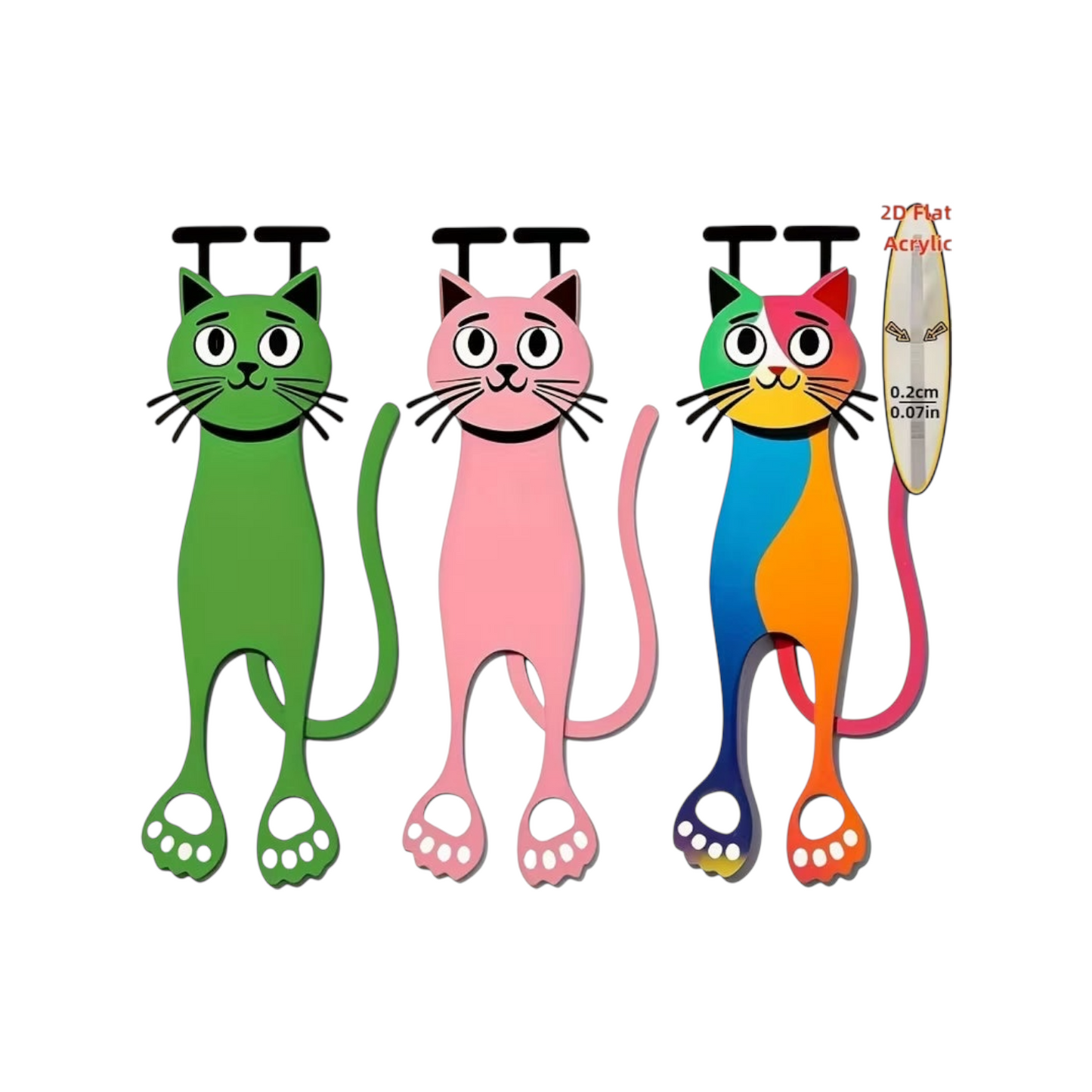 2D Acrylic 1pcs Cat Bookmark - 1 Pc