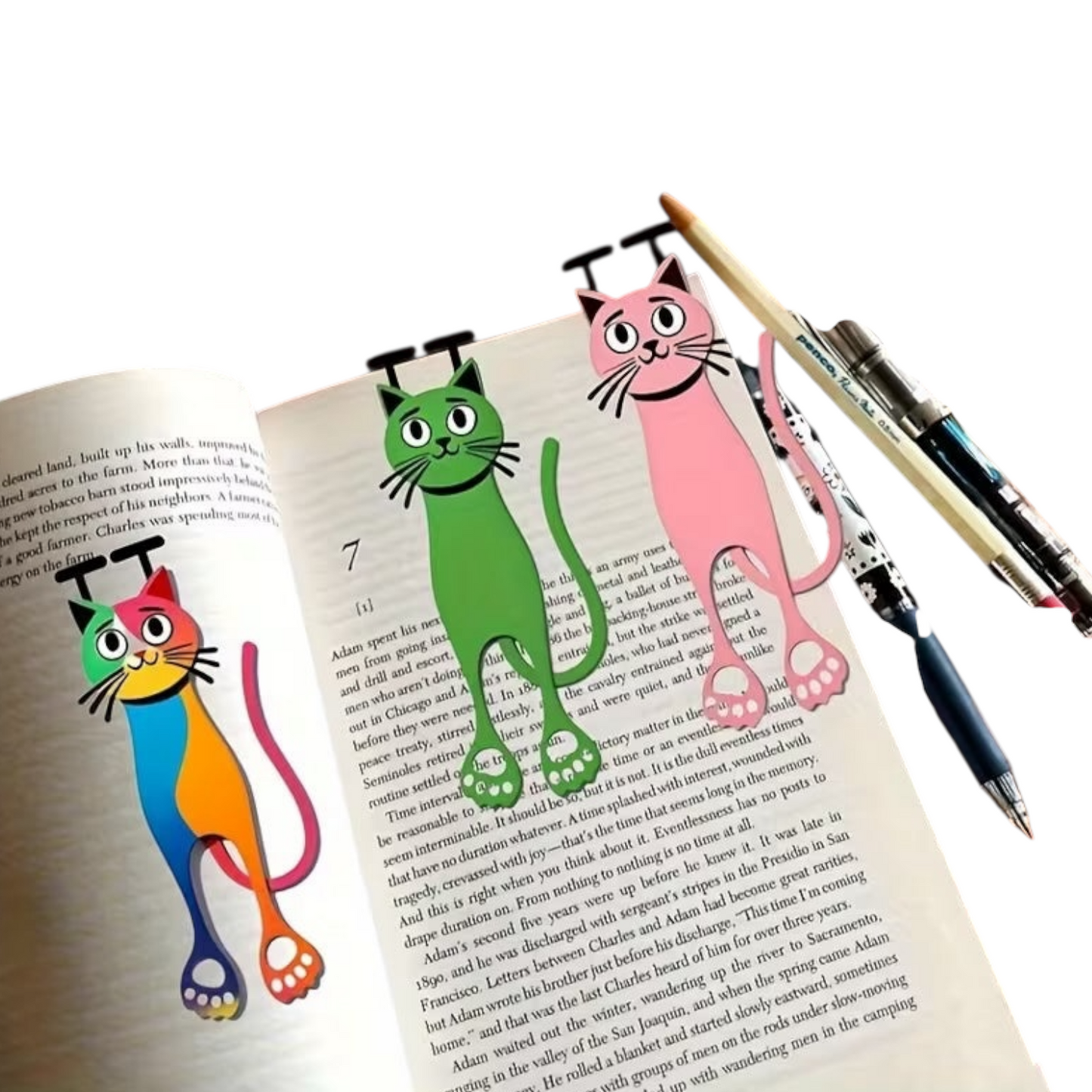 2D Acrylic 1pcs Cat Bookmark - 1 Pc