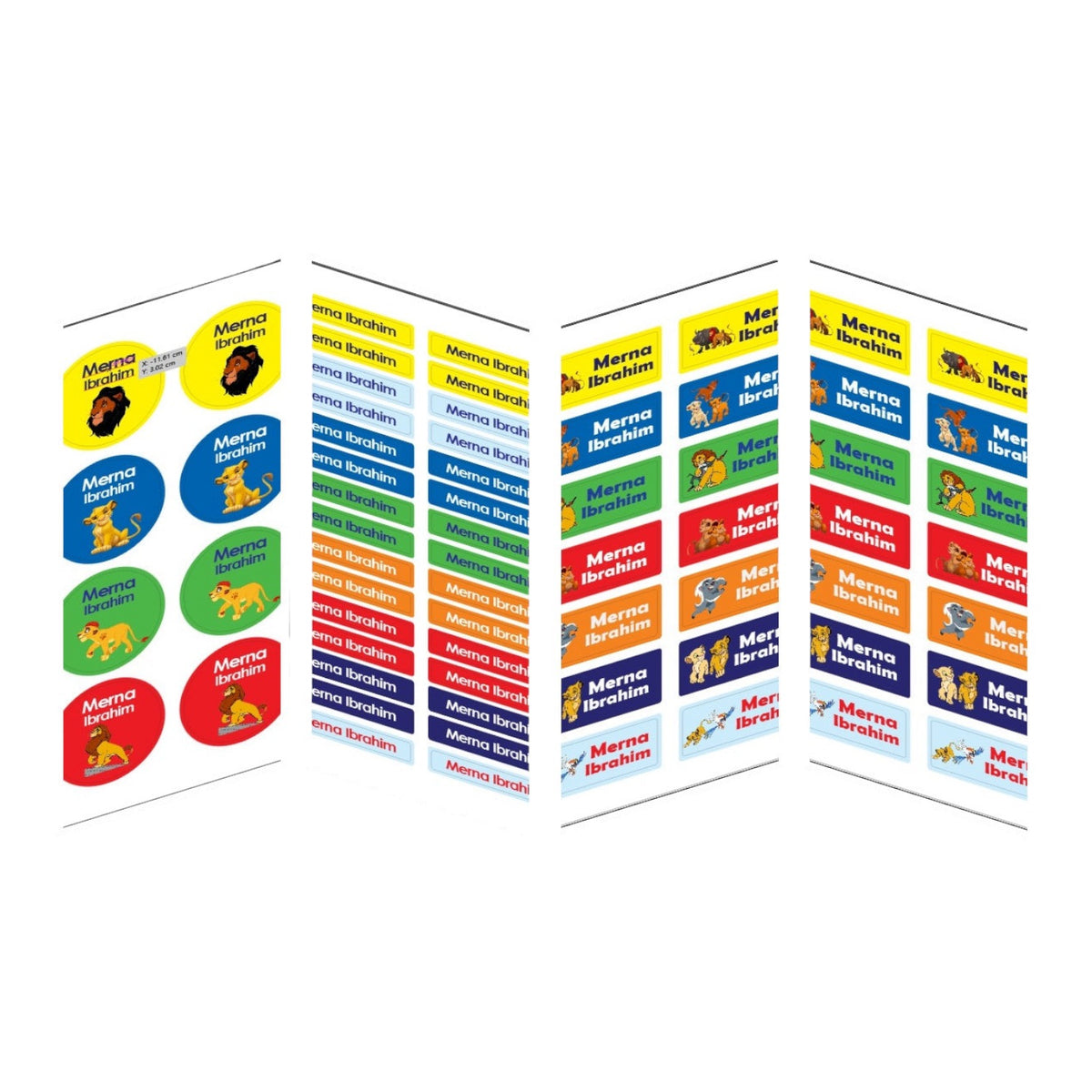 Lion King Name Tag Stickers