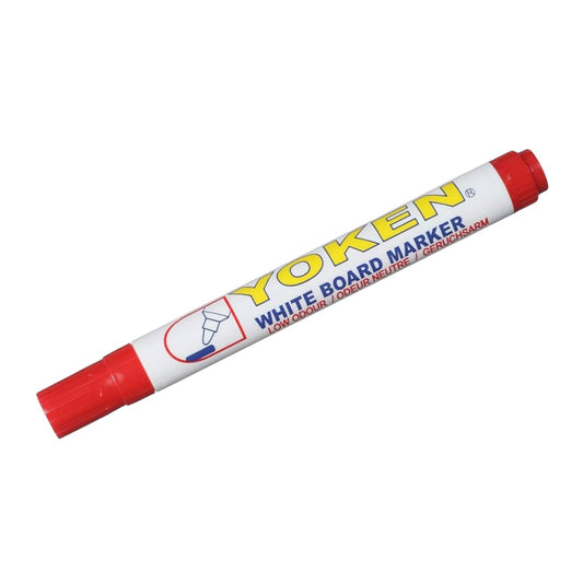 Yoken WB21 Bullet Tip Whiteboard Marker, Red