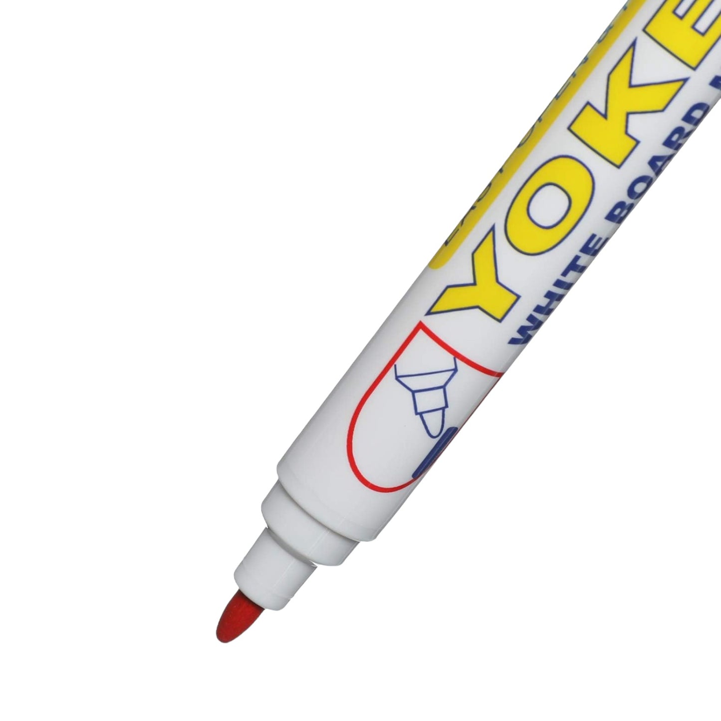 Yoken WB21 Bullet Tip Whiteboard Marker, Red