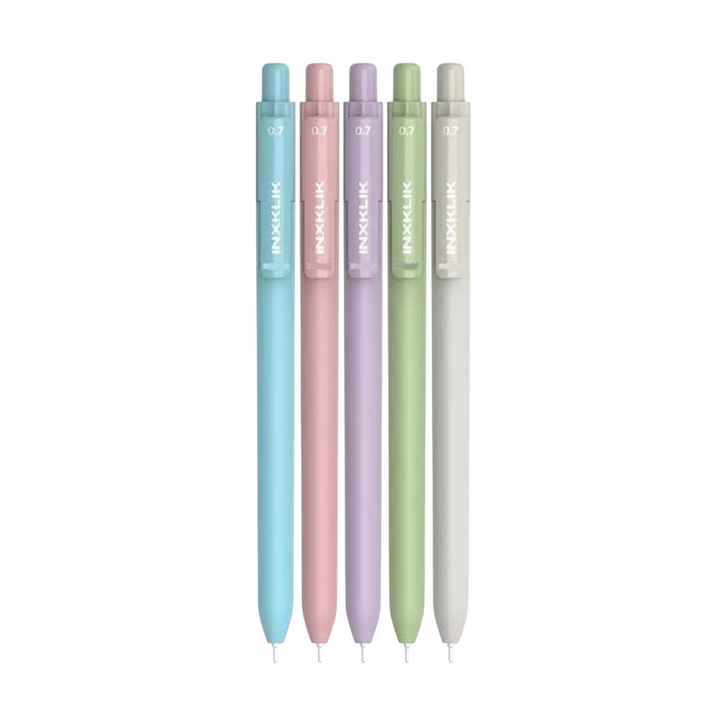 D.O.M.S Inxklick 0.7mm Click Ballpoint Pens Soft Blue Ink