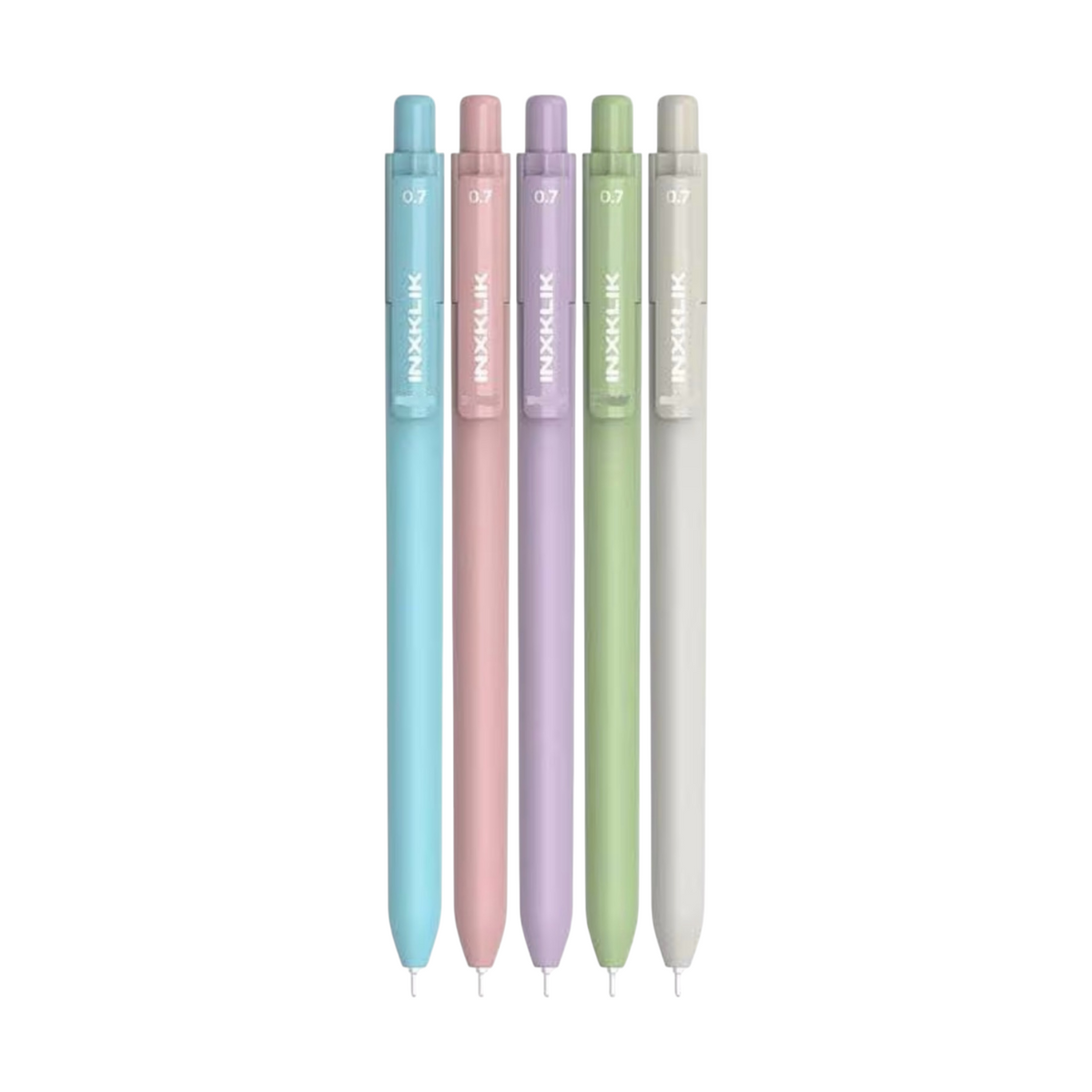 D.O.M.S Inxklick 0.7mm Click Ballpoint Pens Soft Blue Ink