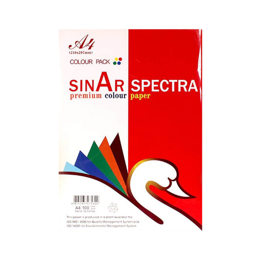 Sinar Spectra A4 Colored Paper, 80g, 10 Assorted Color, 100 Sheets