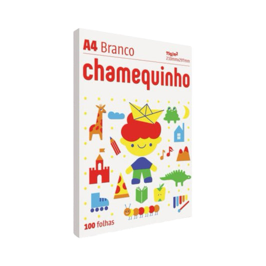 Chamequinho A4 Paper, 75g, 100 Sheets, White Sulfite