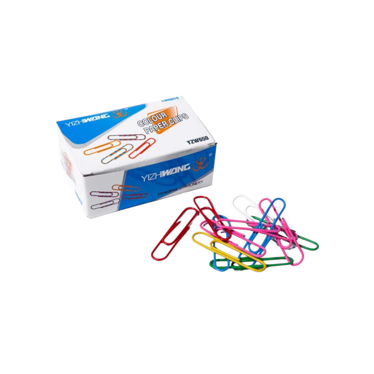 Yizhiwang Color Paper Clips, 50mm, round, Box of 100 pcs