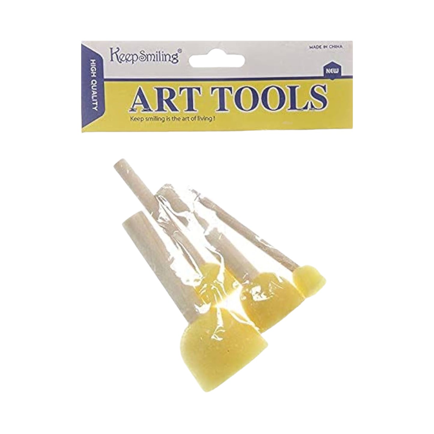 Keepsmiling Sponge Art Tools Stencil Brushes 4 Pcs