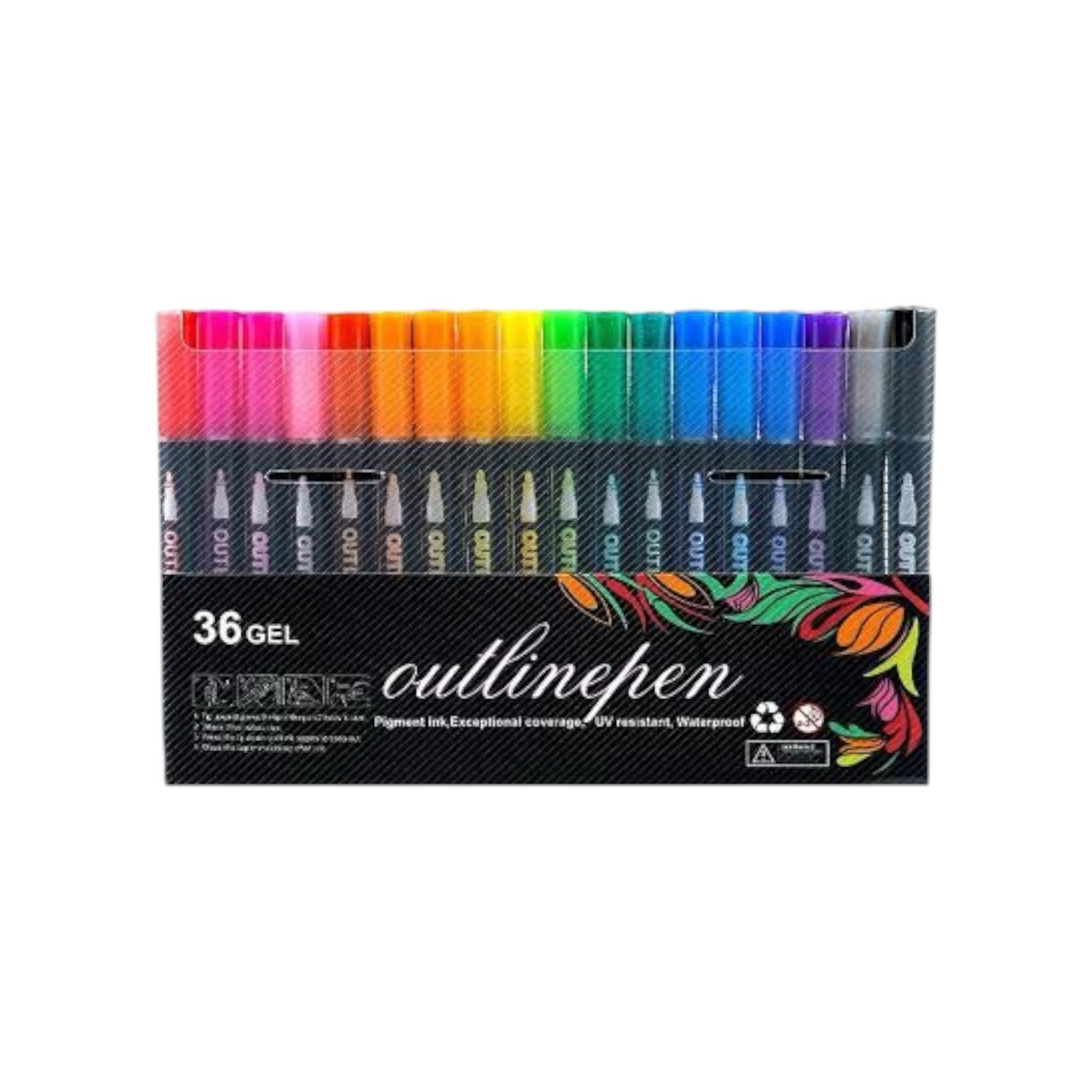 Double Line Outline Pen, Self-Outline Metallic Markers, 12/24/36/48 Colors