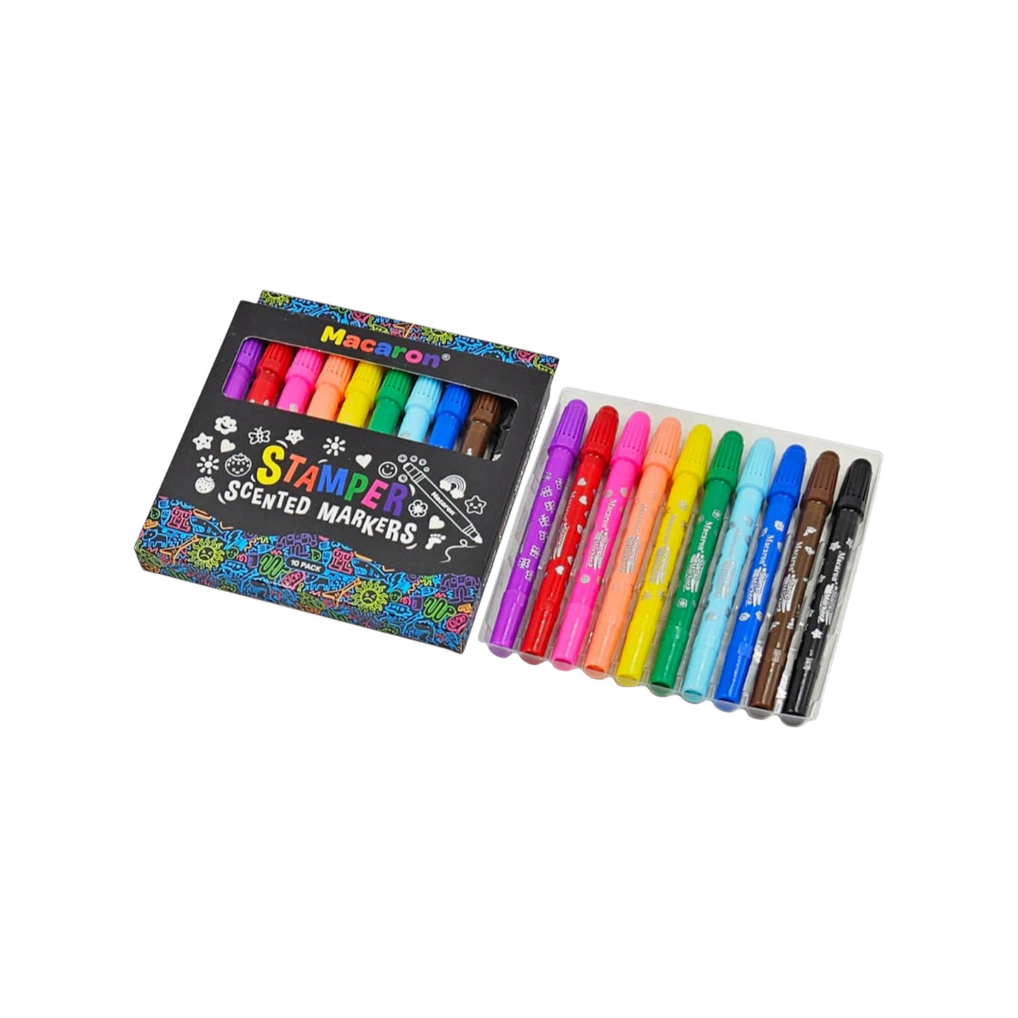 Macaron Scented Stamper And Markers X 10 Col + Sello