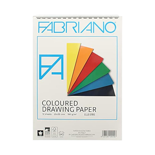 Fabriano Sketchbook, Size 25*35 Cm, 12 Sheets, Colored Paper, Assorted Colors