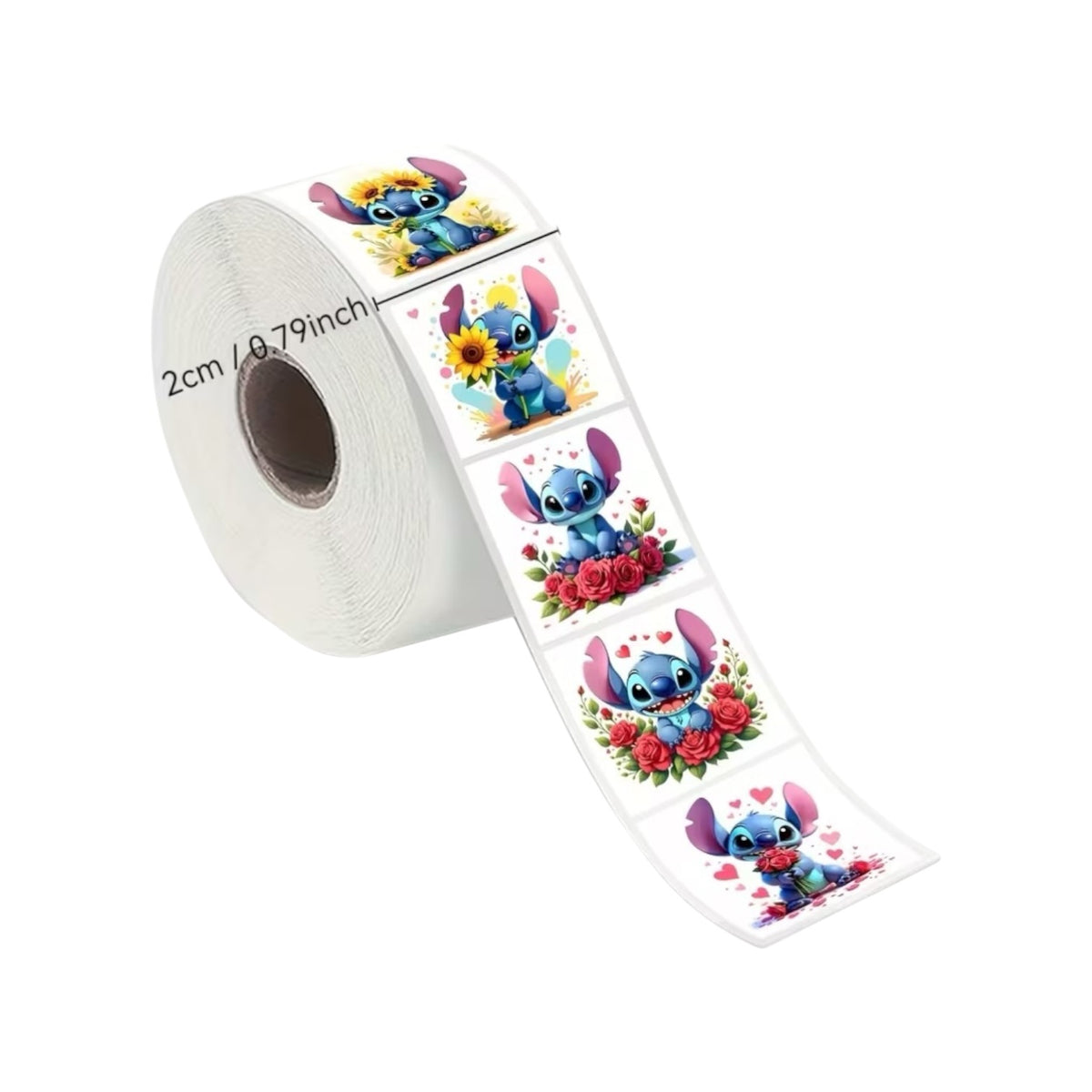 500pcs Disney Stitch Stickers, Stitch and Flower Theme, 10 Different Pattern Designs