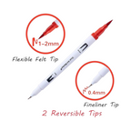 Dual Tip Brush Pen 12 Colour Set (12Dtbp)
