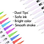 Dual Tip Brush Pen 12 Colour Set (12Dtbp)