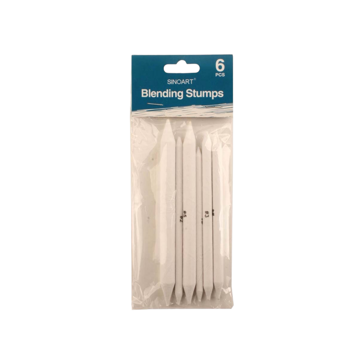 Sinoart Blending Stumps and Tortillions for Sketching Set 6 Pieces Sizes 1–6 - Model T026