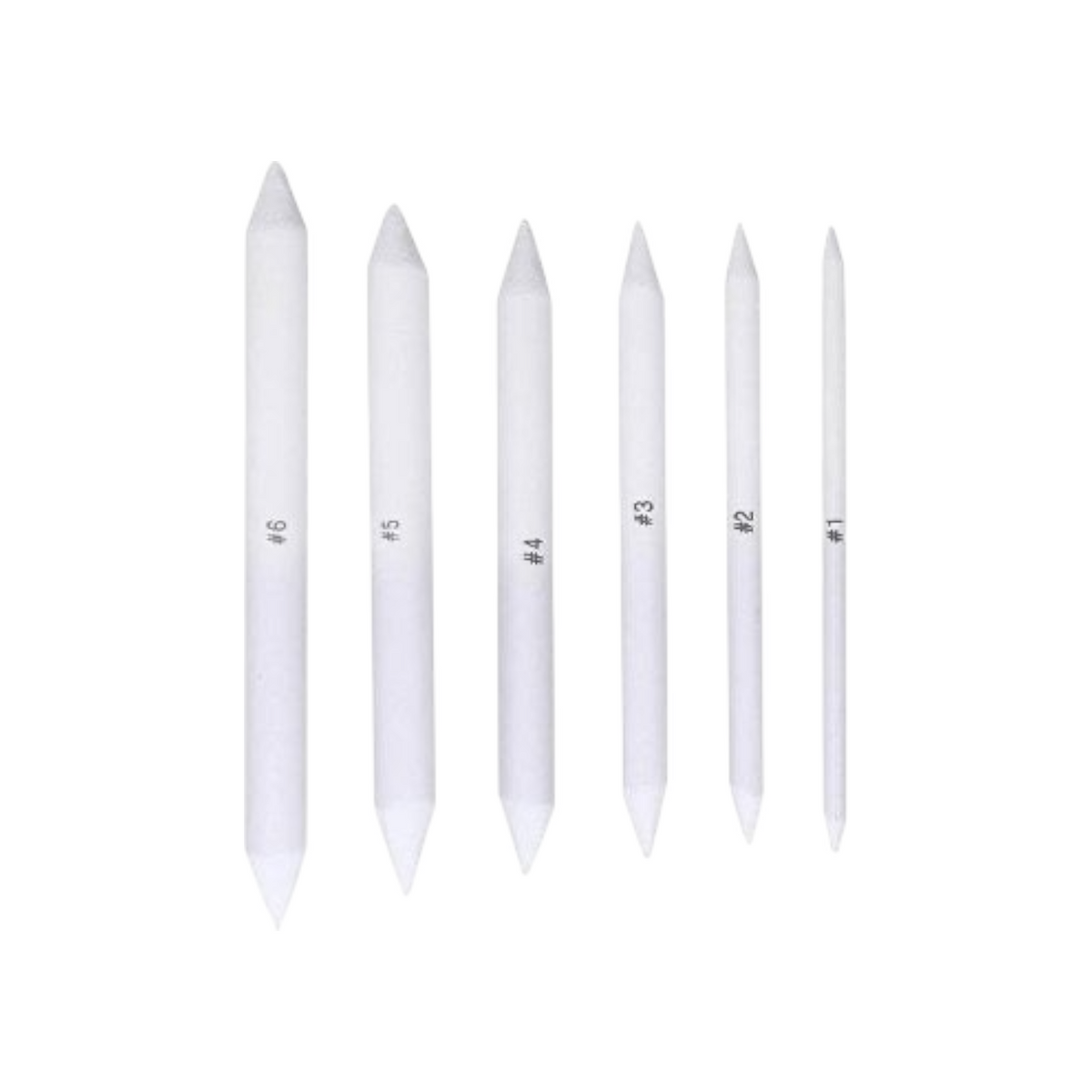 Sinoart Blending Stumps and Tortillions for Sketching Set 6 Pieces Sizes 1–6 - Model T026