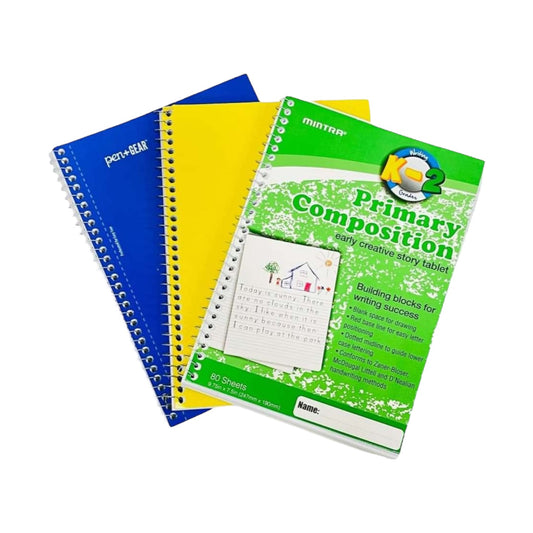 Packet of 3 A5 notebooks, 100 sheets