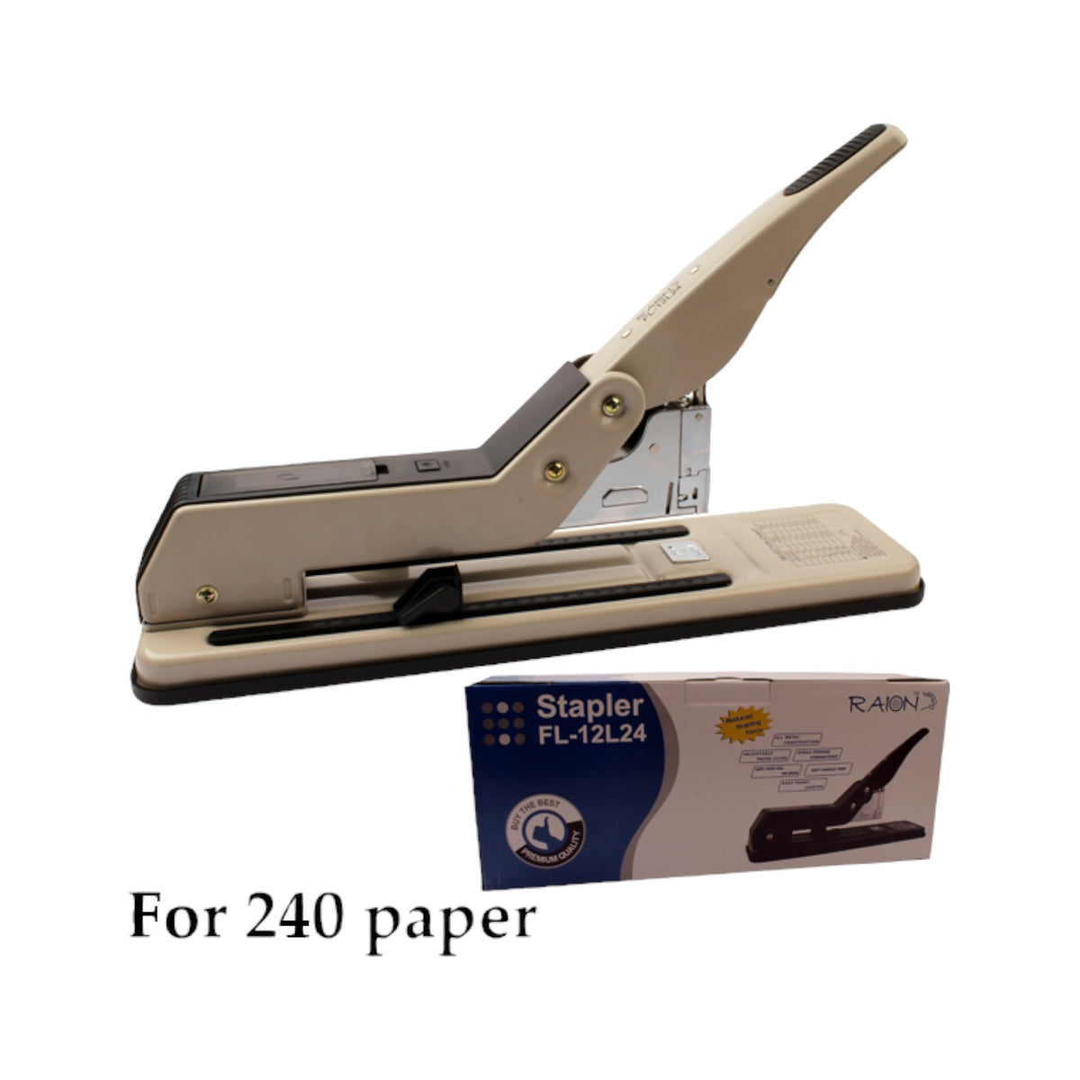 Metal Ruler Stapler - Staples up to 240 sheets - Raion FL12L24