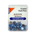 Elite Stationery House pack of 20 Alice Blue crystal push pins for cork boards and office organization