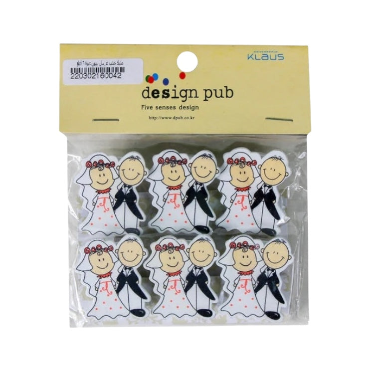 OE Paper Wooden Clips, Pack of 6