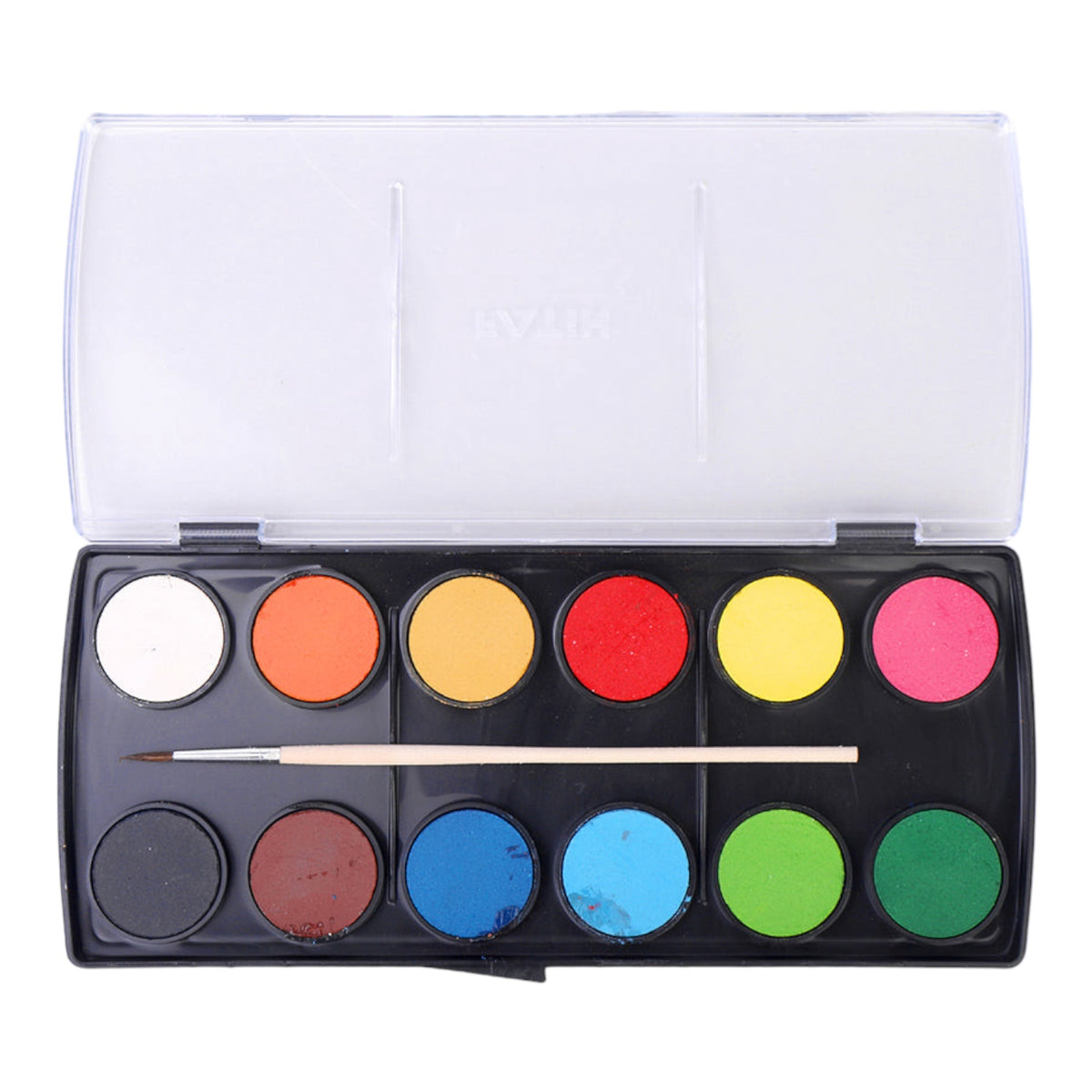 Fatih F906 Water Color With Brush – 12 Colors (33 Mm Tablet)