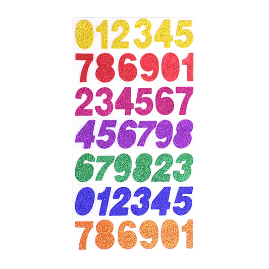 Deligao Glitter Foam Numbers Stickers Pack of 42