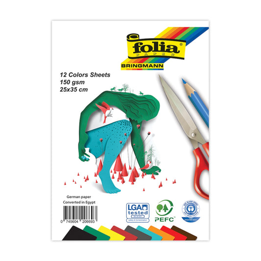 Folia Drawing Sketch 12 Sheets White 150 Gsm , 25*35 Cm 1/8