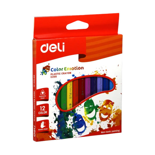 Deli Large Crayons Set, 12 Colors