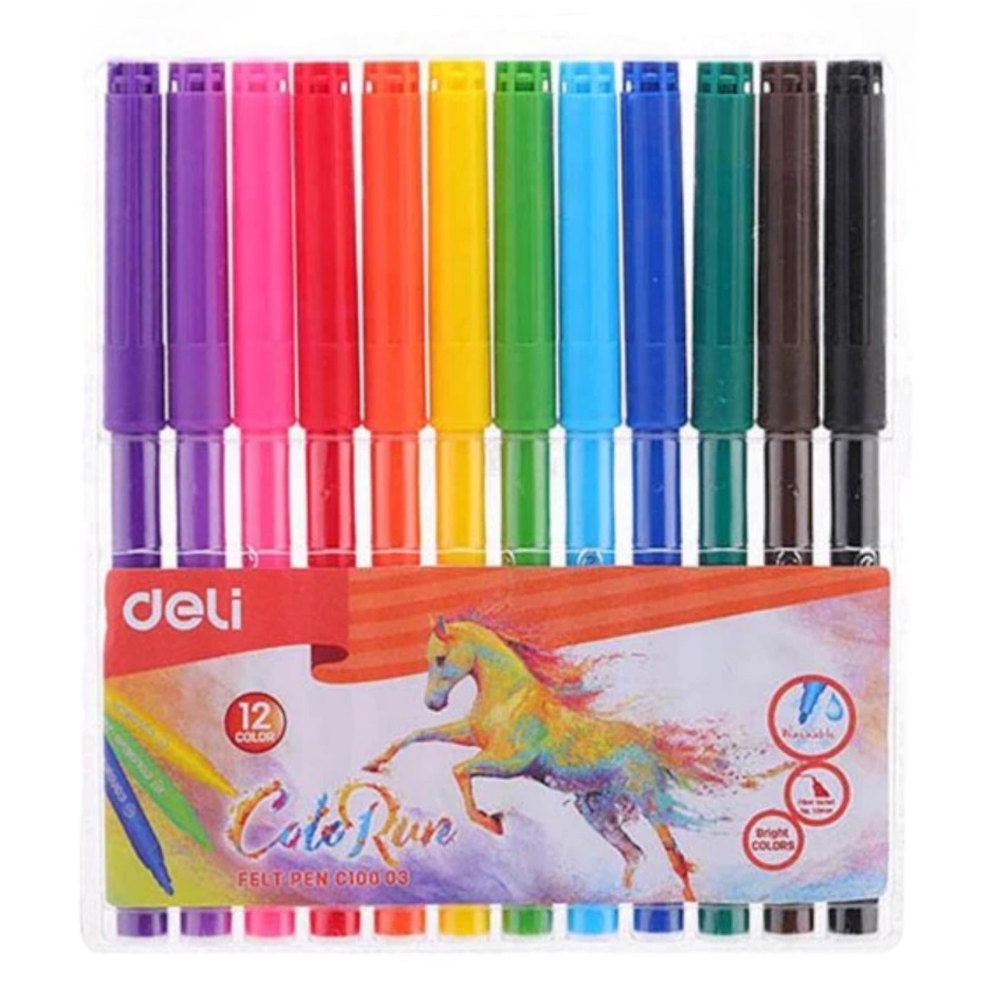 Deli Flowmaster Paint Box, Set of 12 Colors Elite Stationery El Sahhar