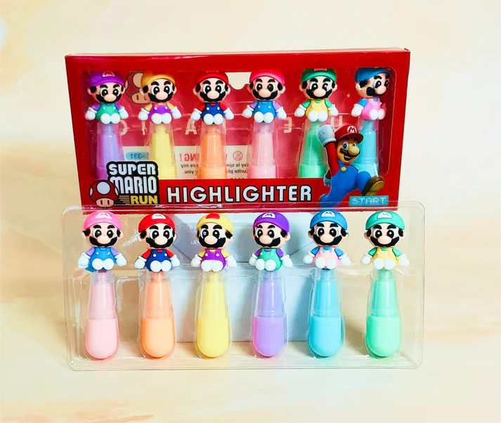 Highlighter Glitter Pastel 6 Colors Dino
