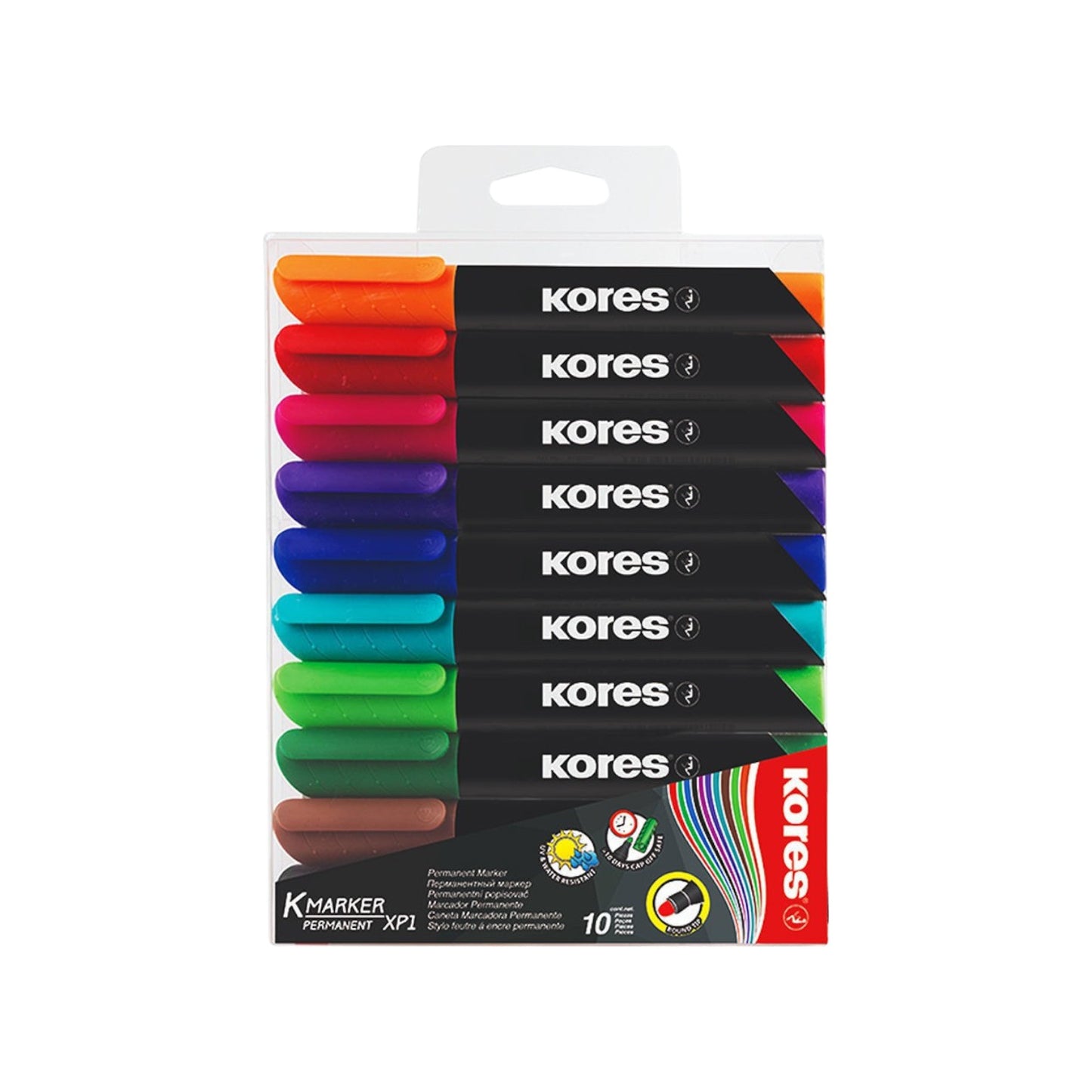 Kores  Set of 10 marker pens – chisel tip  Model 20901