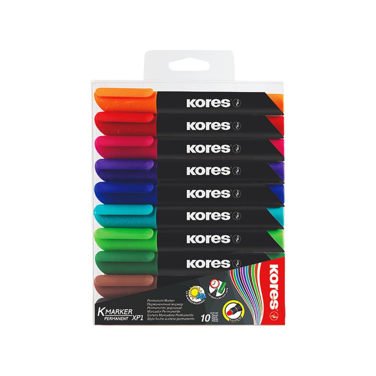 Kores Set of 10 marker pens – chisel tip Model 20901