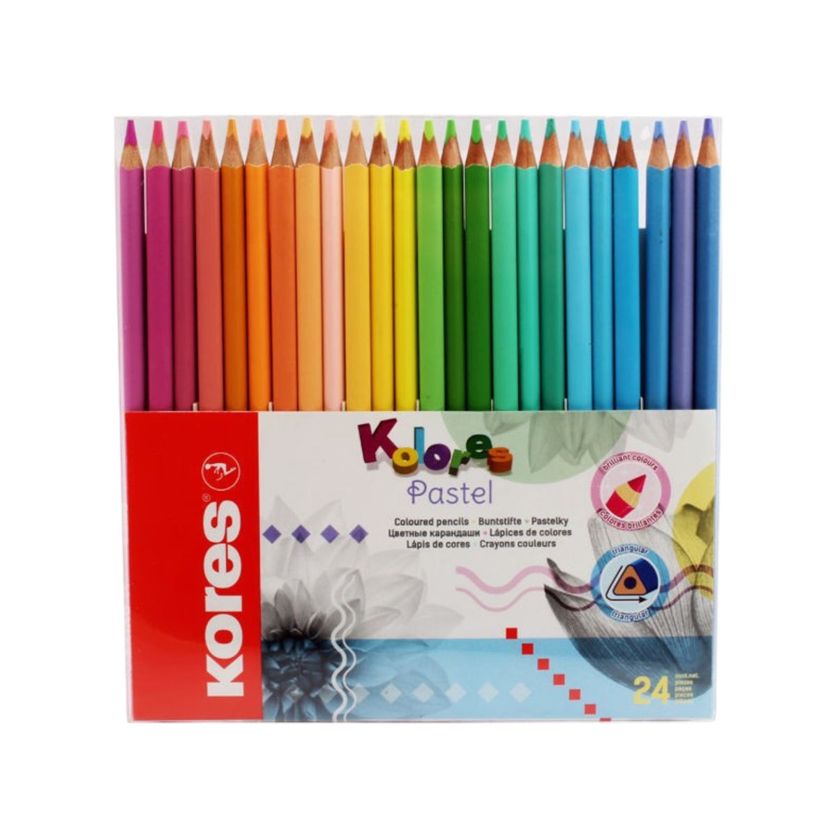 Kores Wooden pencils, 24 pieces, Pastel