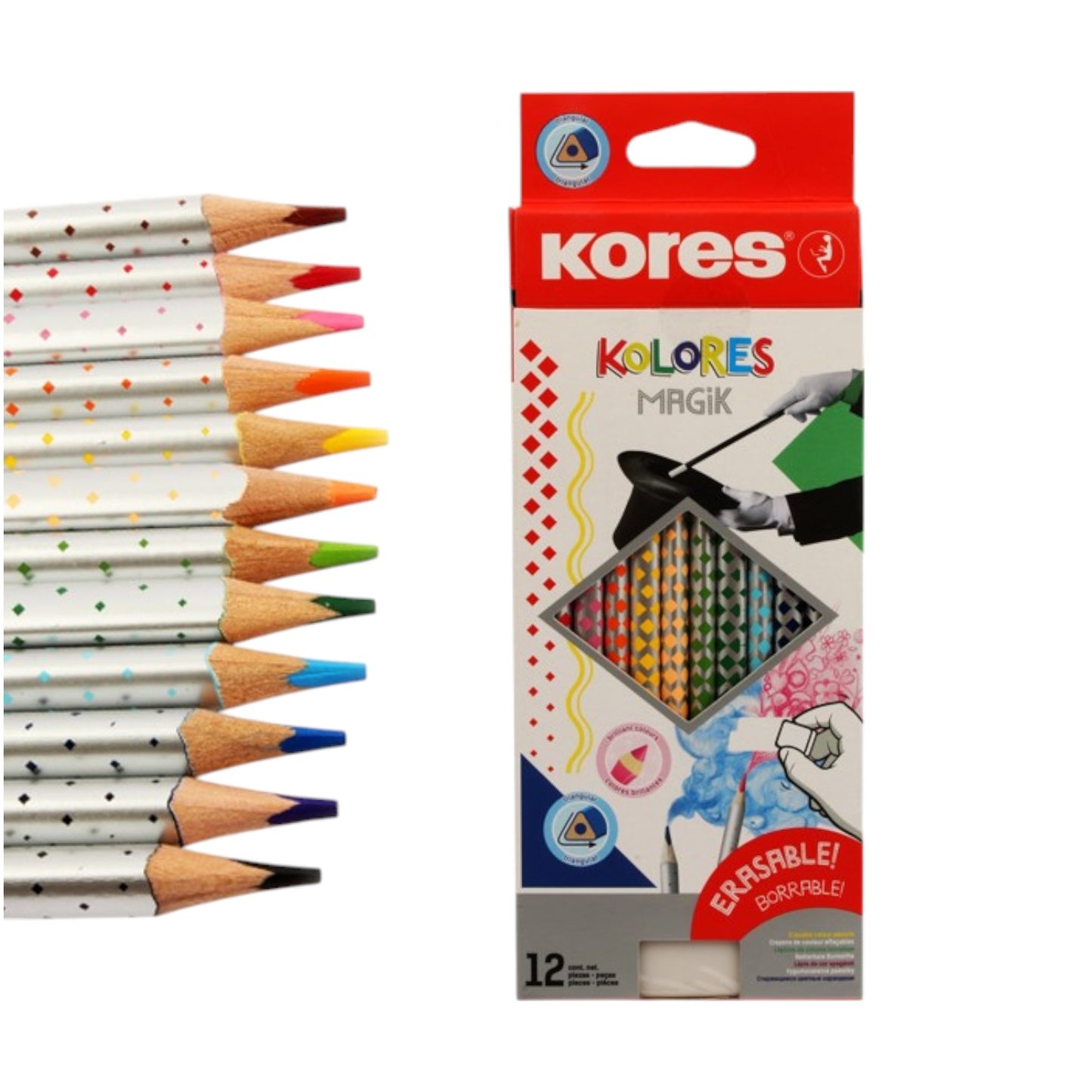 Kores Wooden pencils, 12 pieces, Magic